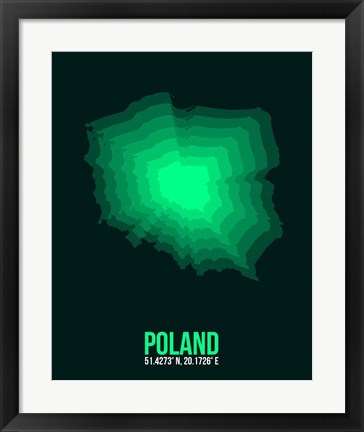 Framed Poland Radiant Map 1 Print