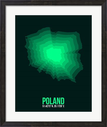 Framed Poland Radiant Map 1 Print
