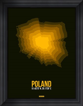 Framed Poland Radiant Map 2 Print