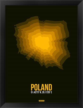 Framed Poland Radiant Map 2 Print