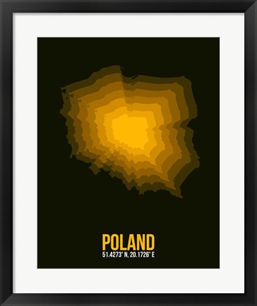 Framed Poland Radiant Map 2 Print