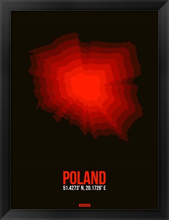 Framed Poland Radiant Map 3 Print