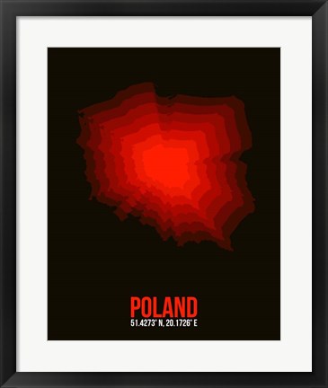 Framed Poland Radiant Map 3 Print