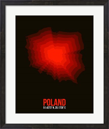 Framed Poland Radiant Map 3 Print