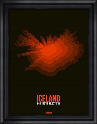 Framed Iceland Radiant Map 1 Print