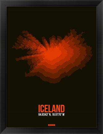 Framed Iceland Radiant Map 1 Print