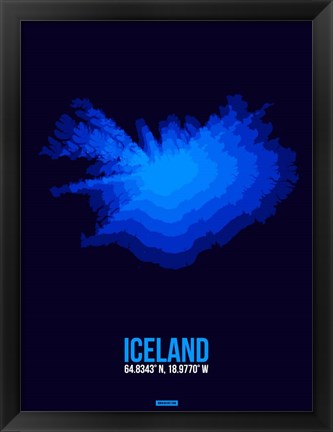 Framed Iceland Radiant Map 3 Print