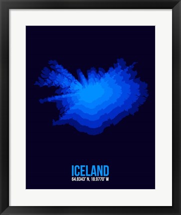 Framed Iceland Radiant Map 3 Print