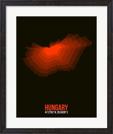 Framed Hungary Radiant Map 1 Print