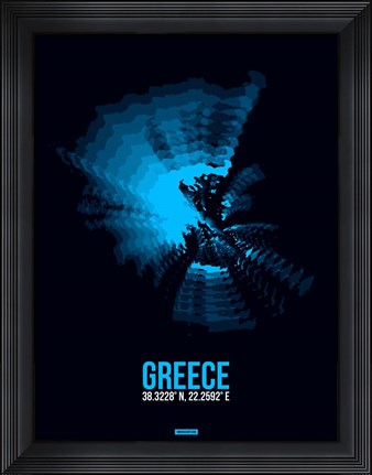 Framed Greece Radiant Map 3 Print