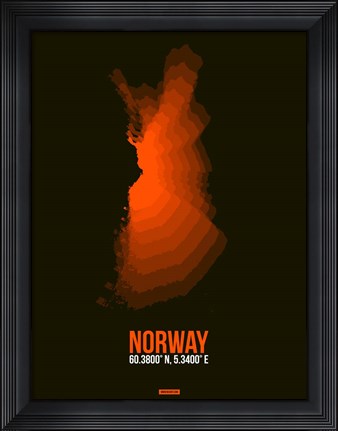 Framed Norway Radiant Map 1 Print