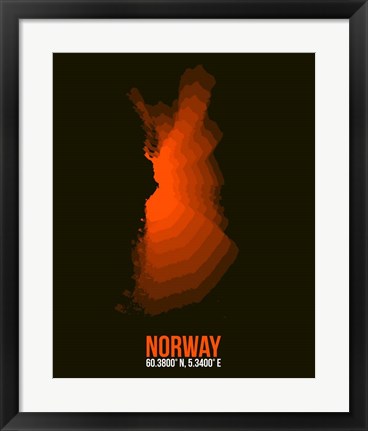 Framed Norway Radiant Map 1 Print