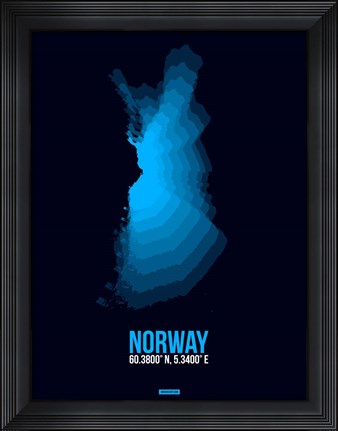 Framed Norway Radiant Map 2 Print