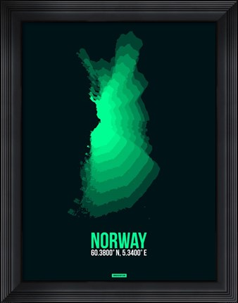 Framed Norway Radiant Map 3 Print