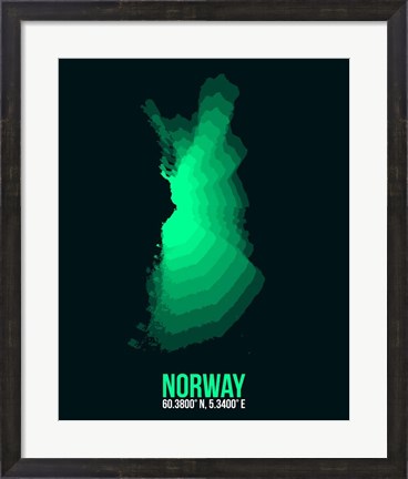 Framed Norway Radiant Map 3 Print