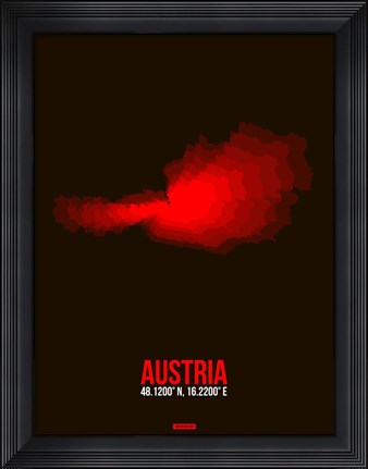 Framed Austria Radiant Map 1 Print