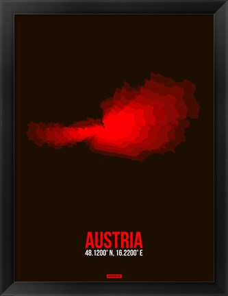 Framed Austria Radiant Map 1 Print