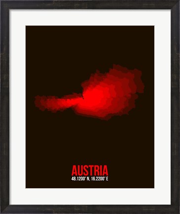 Framed Austria Radiant Map 1 Print