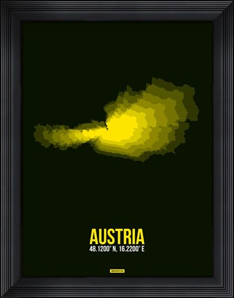 Framed Austria Radiant Map 2 Print