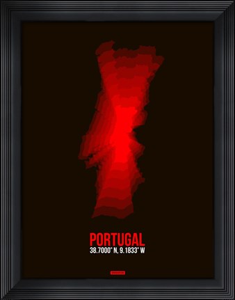 Framed Portugal Radiant Map 1 Print