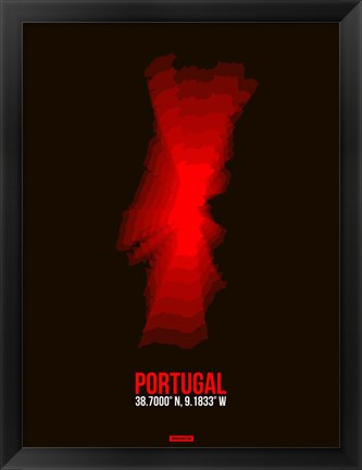 Framed Portugal Radiant Map 1 Print