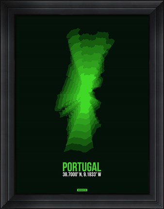 Framed Portugal Radiant Map 2 Print