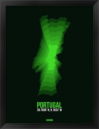 Framed Portugal Radiant Map 2 Print