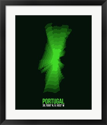 Framed Portugal Radiant Map 2 Print