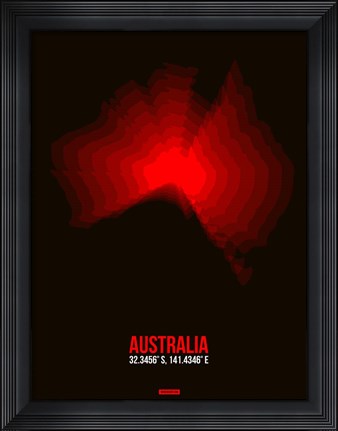 Framed Australia Radiant Map 1 Print