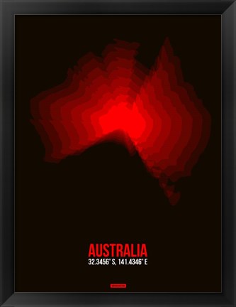 Framed Australia Radiant Map 1 Print