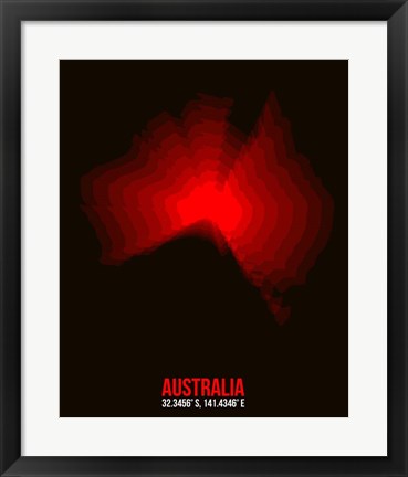 Framed Australia Radiant Map 1 Print