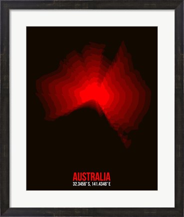 Framed Australia Radiant Map 1 Print