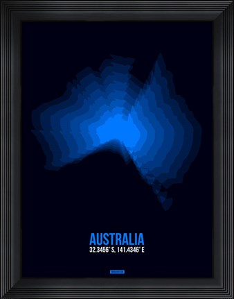 Framed Australia Radiant Map 2 Print