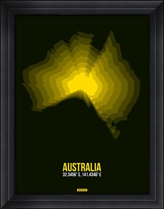 Framed Australia Radiant Map 3 Print