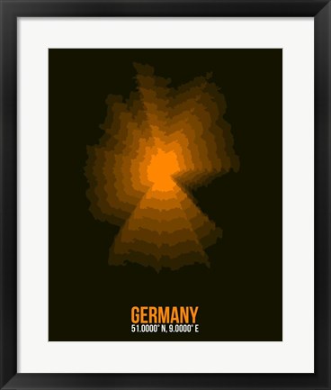 Framed Germany Radiant Map 1 Print