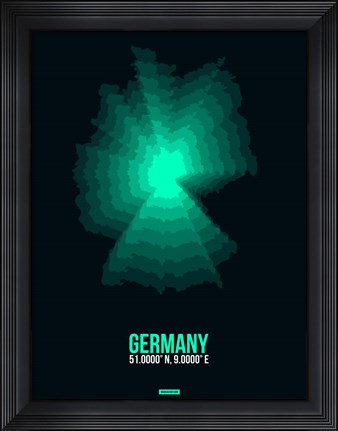 Framed Germany Radiant Map 2 Print