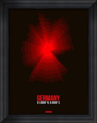 Framed Germany Radiant Map 3 Print