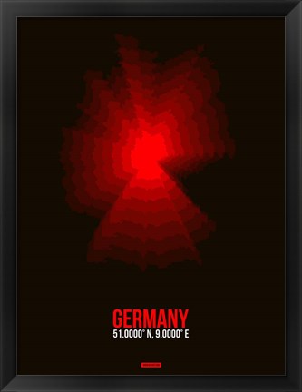 Framed Germany Radiant Map 3 Print