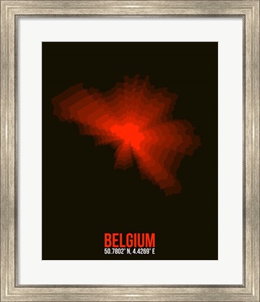 Framed Belgium Radiant Map 1 Print