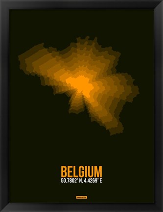 Framed Belgium Radiant Map 2 Print