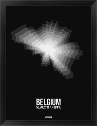 Framed Belgium Radiant Map 3 Print