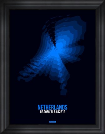 Framed Netherlands Radiant Map 1 Print