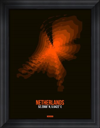 Framed Netherlands Radiant Map 2 Print