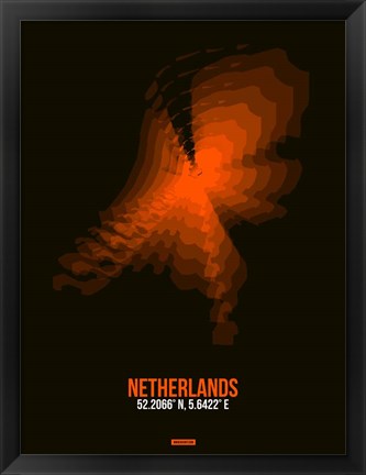 Framed Netherlands Radiant Map 2 Print