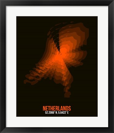 Framed Netherlands Radiant Map 2 Print