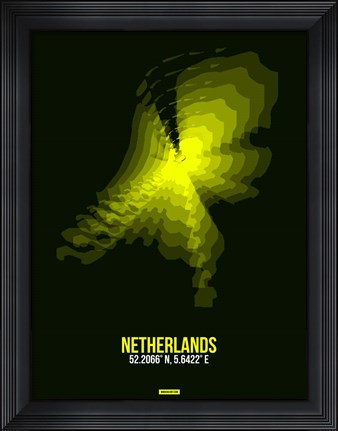 Framed Netherlands Radiant Map 3 Print