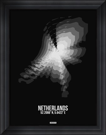 Framed Netherlands Radiant Map 4 Print