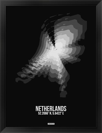 Framed Netherlands Radiant Map 4 Print