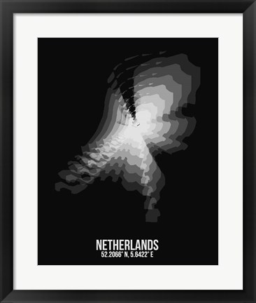 Framed Netherlands Radiant Map 4 Print