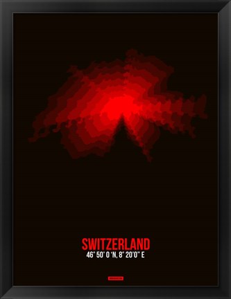 Framed Switzerland Radiant Map 1 Print